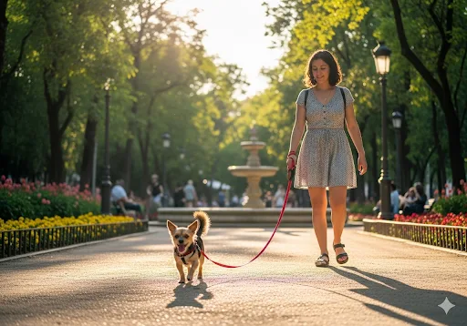 enseñar perro correa