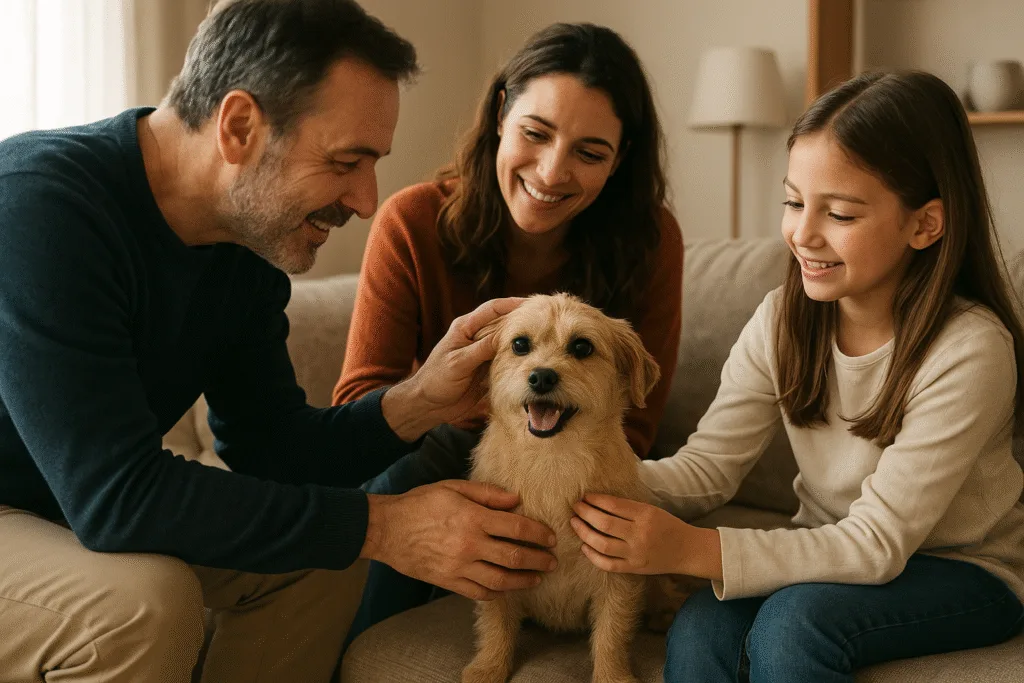 perro adoptado socialización