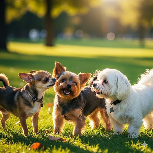 perro pequeño feliz